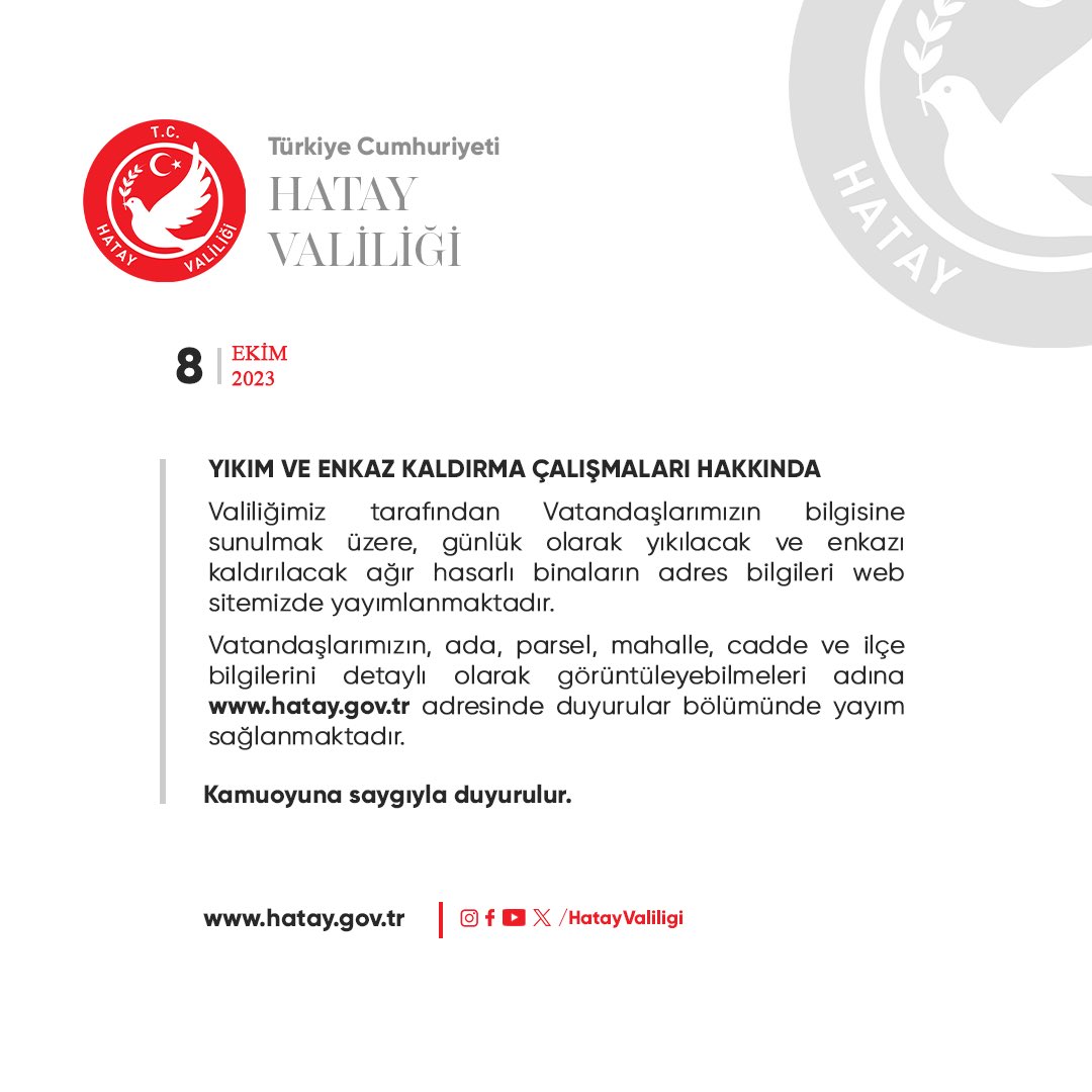T.C. Hatay Valiliği tweet media
