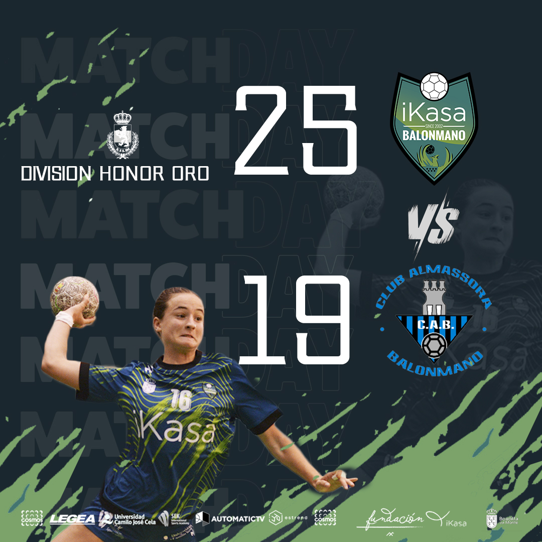 ✅#DHOroFem 🏆Jornada 2  
🏟️ CDM Fco. Fdez Ochoa (Madrid) 

Final
2⃣5⃣ <a href="/balonmanoikasa/">Balonmano iKasa Boadilla</a> 
1⃣9⃣ <a href="/HAlmassora/">Almassora Balonmano</a> 
 
Enorme debut en casa! Victoria y primeros puntos en la categoría! Grandes!!!
#valor