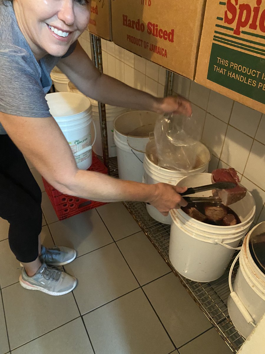 Like good Newfoundlanders!  Getting our Sakt Beef for Thanksgiving Dinner here in Calgary