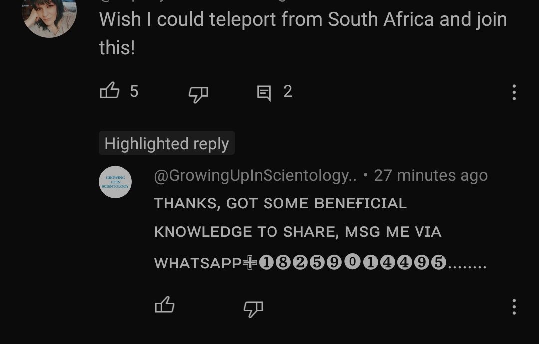 supaflyza's tweet photo. @GrowingupinSCN Some moron is impersonating you on YouTube and trying to get people to contact them via WhatsApp. I have reported the account but it would be worthwhile warning subscribers. There account name has a full stop/period at the end, which some people may not notice. https://t.co/dbimefsrFP