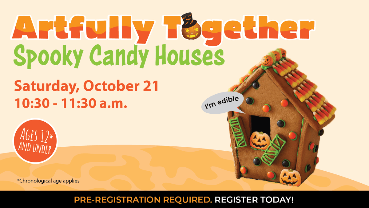 Are you ready to make an edible house of sweets that's both 👻spooky and delightful😊? Get ready to unleash your creativity for this month’s Artfully Together as we celebrate the Halloween season! Register now to secure your spot! 🎃 
imaginecm.org/artfully/