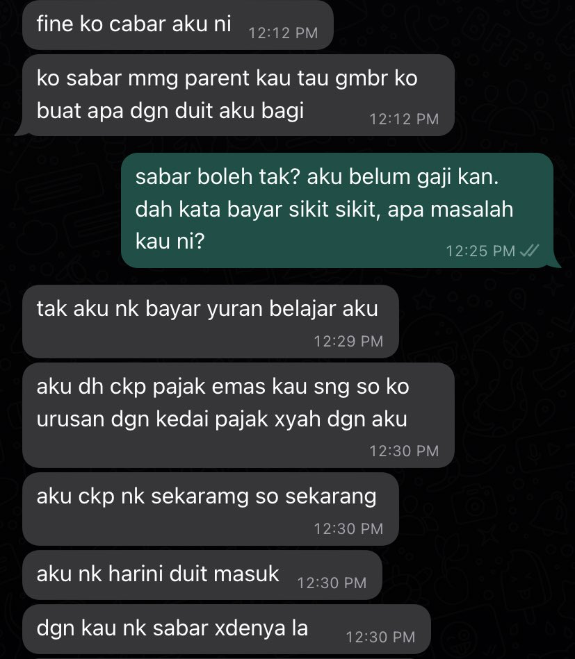 unewonump's tweet photo. Aku tak teragak agak nak saman kau if kau keep on going untuk kacau aku hari hari. Aku penat wei faham tak aku penat. https://t.co/cCyVuykNkw