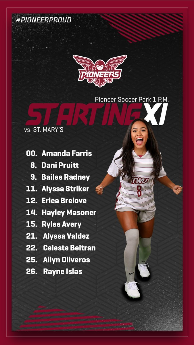 Your Pioneer's starting XI to take on St. Mary's

#PioneerProud | #GoPioneers