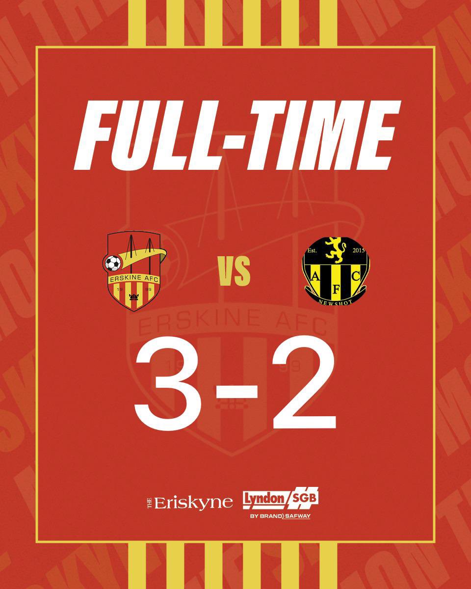 ErskineAFC (@erskineafc) on Twitter photo Great result! 👏🏻
Boys deserved it, gave the opposition nothing in the second half and deserved to score a few more! 💪🏻
Natural Order remains 😉
Goalscorers
OG ⚽️
<a href="/RichardDoyle_/">Richard Doyle</a> ⚽️
<a href="/AHannigan97/">AHannigan97</a> ⚽️
#MONTHESKINE ❤️💛 Great result! 👏🏻
Boys deserved it, gave the opposition nothing in the second half and deserved to score a few more! 💪🏻
Natural Order remains 😉
Goalscorers
OG ⚽️
<a href="/RichardDoyle_/">Richard Doyle</a> ⚽️
<a href="/AHannigan97/">AHannigan97</a> ⚽️
#MONTHESKINE ❤️💛