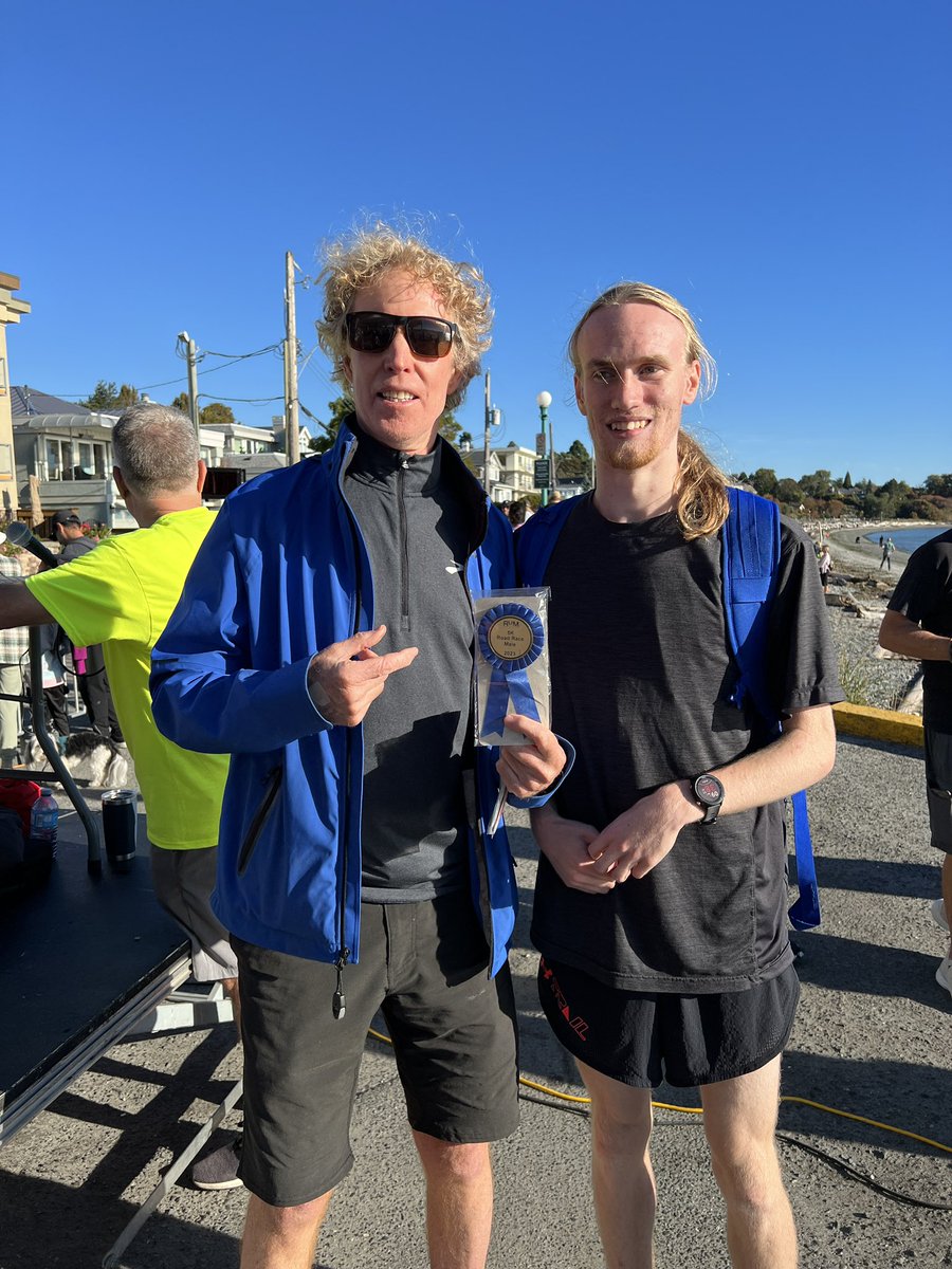 Our first ever RVM Oak Bay 5K top 3 finishers were MacKenzie Lascalle (15:56), Liam Stanley (16:11) and Michael Barber (16:31), all from Victoria. Beautiful day for a run! #runvictoria
