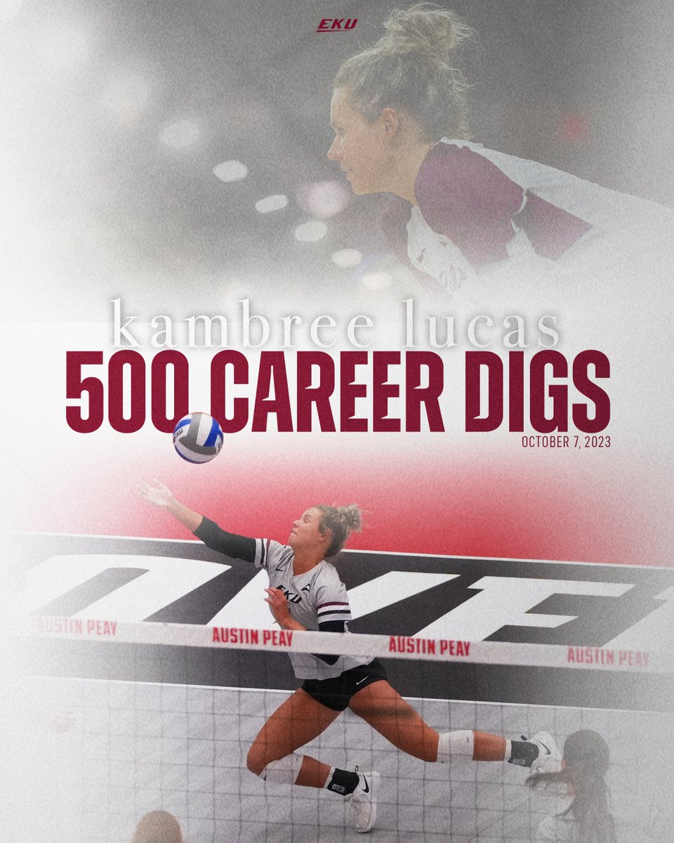 EKU Volleyball (@ekuvolleyball) on Twitter photo Junior <a href="/KambreeLucas/">kambree jolie</a> passed 500 career digs in the win on Saturday at Austin Peay
#RISE Junior <a href="/KambreeLucas/">kambree jolie</a> passed 500 career digs in the win on Saturday at Austin Peay
#RISE