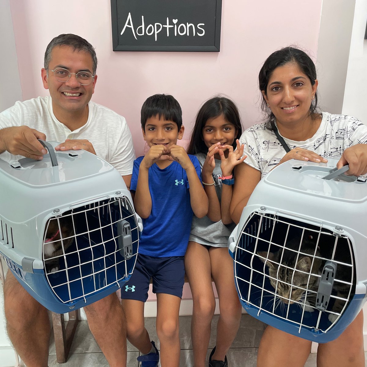 Ana and Anastasia went home!!! 🎉🎉 #722 &amp; #723. Their new family bonded instantly with them &amp; connected w their story 🥹. These girls have been with us since April &amp; became favorites in the lounge once they gained trust ♥️. Happy Adoption Day, Ana and Anastasia ✨ #TCMCalumni 🫶🏼