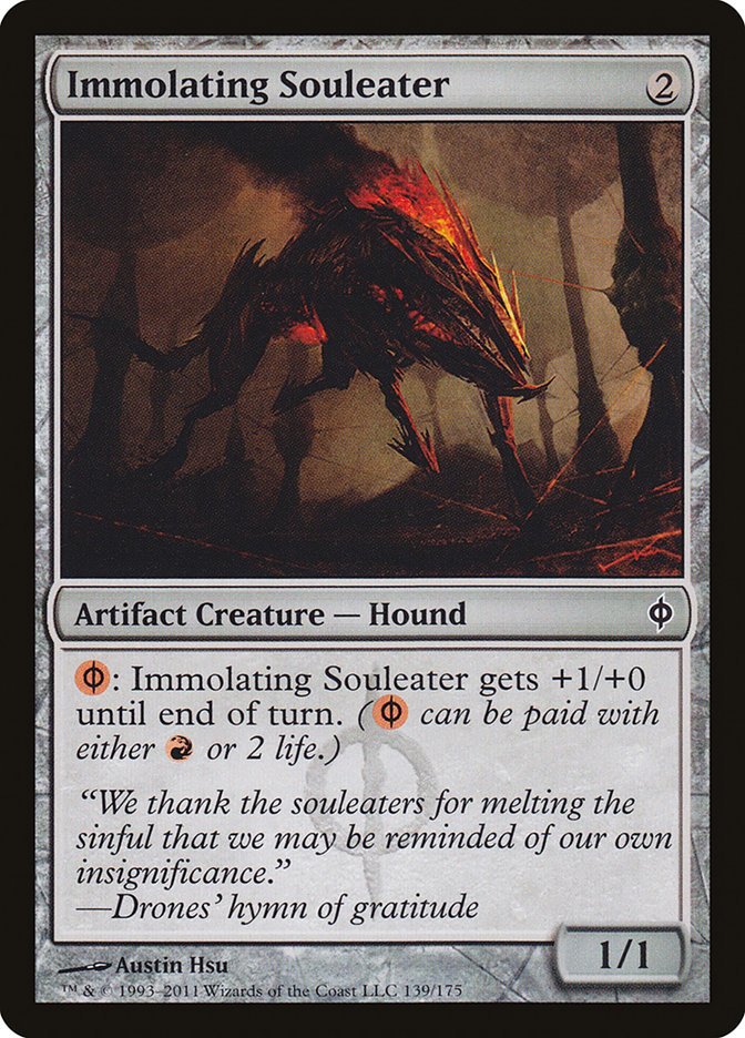 Learned one thing from the Core Pauper experience today. This lil' bastard is gonna show up randomly in my sideboards.

What you do is side the li'l bastard in vs hard combo / Tron, the things what don't put no blockers, but you have to race them. Then u hit them for 10 for 2cc.