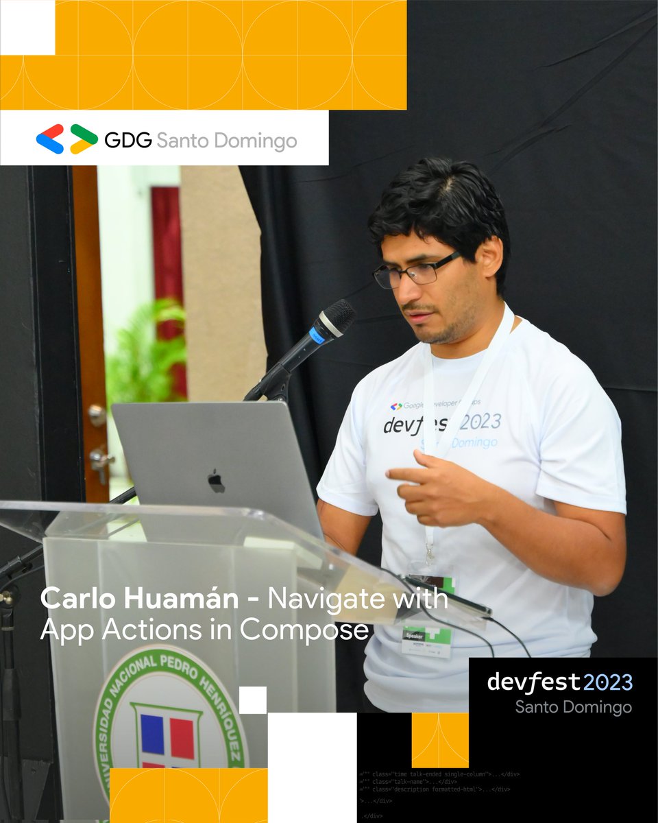 🚀 Explorando App Actions en Compose. Navegación más inteligente.⁣
⁣
📍#UNPHU⁣⁣⁣⁣
.⁣⁣⁣⁣
.⁣⁣⁣⁣
.⁣⁣⁣⁣
#devfest #devfest2023 #devfestsantodomingo #empleos #tech #appdevelopment #angular #coder #developer #development #gdg #html #javascripts #linux #santodomingo