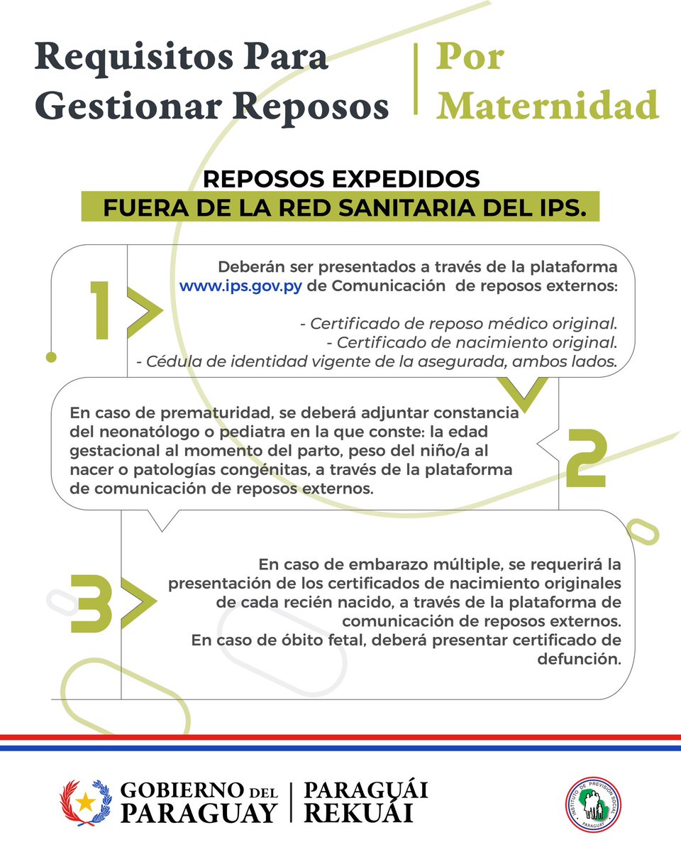 IPSParaguay's tweet photo. #InfoÚtil

Te contamos cuáles son los requisitos para gestionar los reposos ✔️ https://t.co/4l59c9sHEy