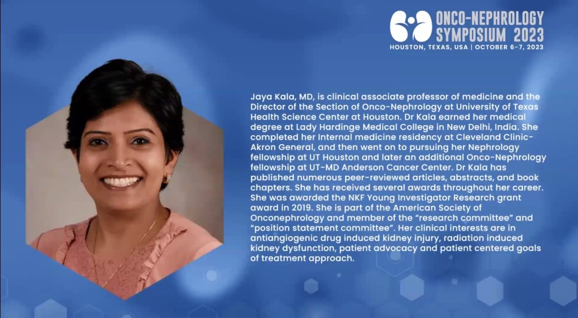 UTKidney's tweet photo. @JayaKala11 ⭐️ faculty at #UTKidney presenting today onconeph2023 https://t.co/dAjwecfXlr