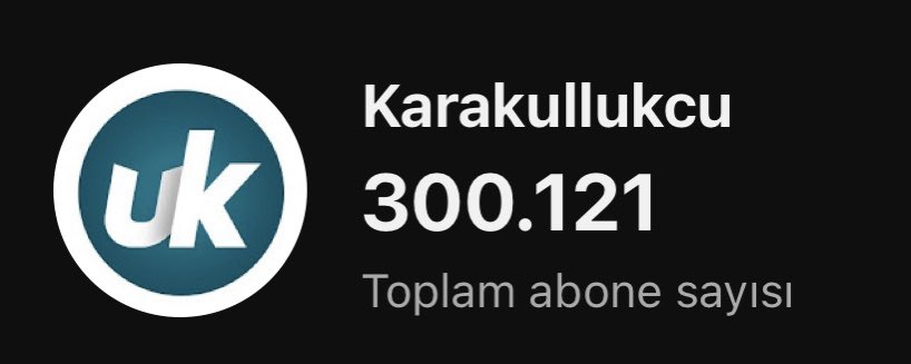 Milyonlarca lira harcayıp kadro, stüdyo kuran kanalların rüyasını bana 1500 tl'lik webcam'le yaşatan tüm dostlarıma can-ı gönülden teşekkürler... İyi ki varsınız ki bu kanal da var.

300 bin abone olduk. PS5 sözümü 2024'e planlamıştım, yarına kısmetmiş 🫶🏻

youtube.com/@UKarakullukcu…