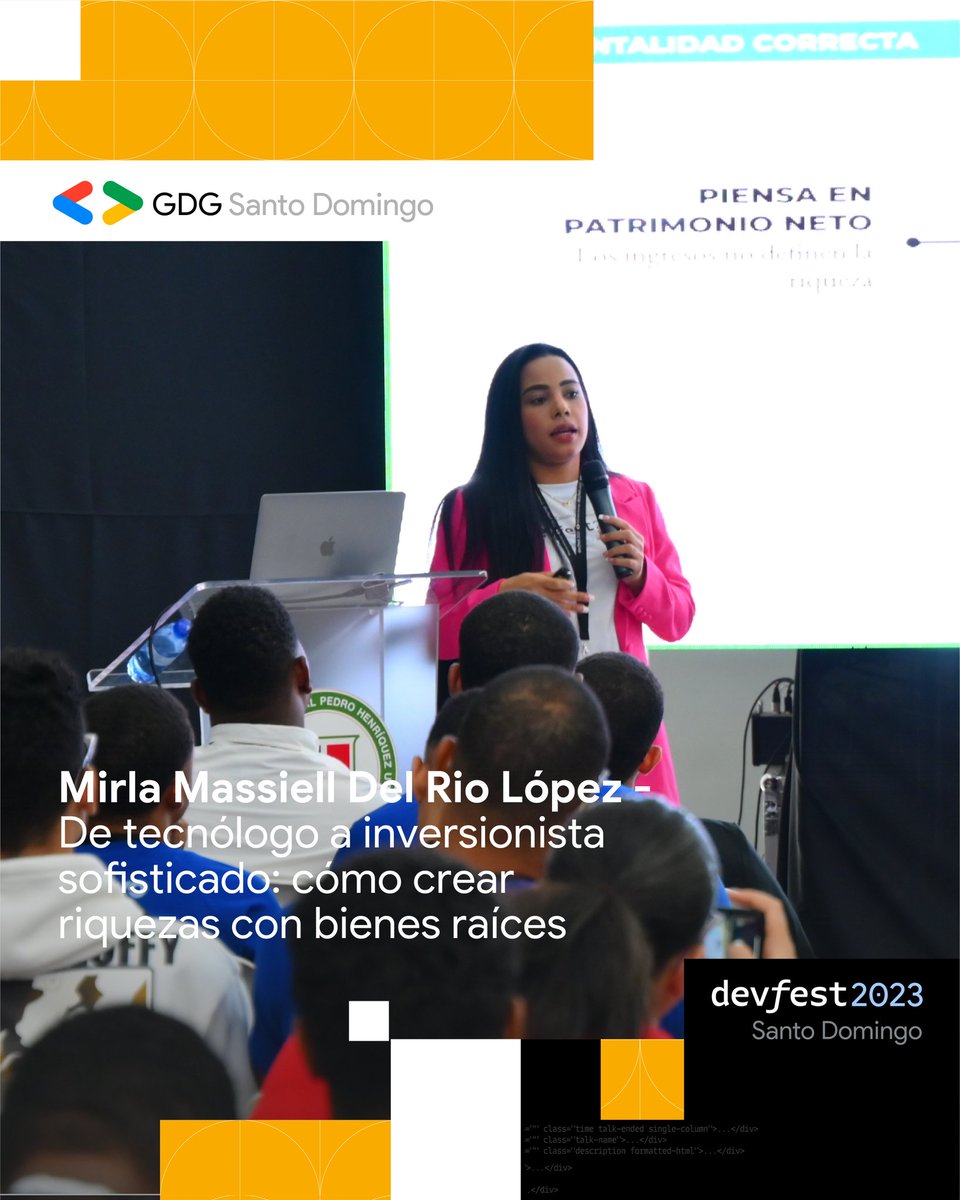 🏡 De tecnólogo a inversionista en bienes raíces. Construyendo riqueza para un retiro temprano.⁣
⁣
📍#UNPHU⁣⁣⁣⁣
.⁣⁣⁣⁣
.⁣⁣⁣⁣
.⁣⁣⁣⁣
#devfest #devfest2023 #devfestsantodomingo #empleos #tech #appdevelopment #angular #coder #developer #development #gdg #html