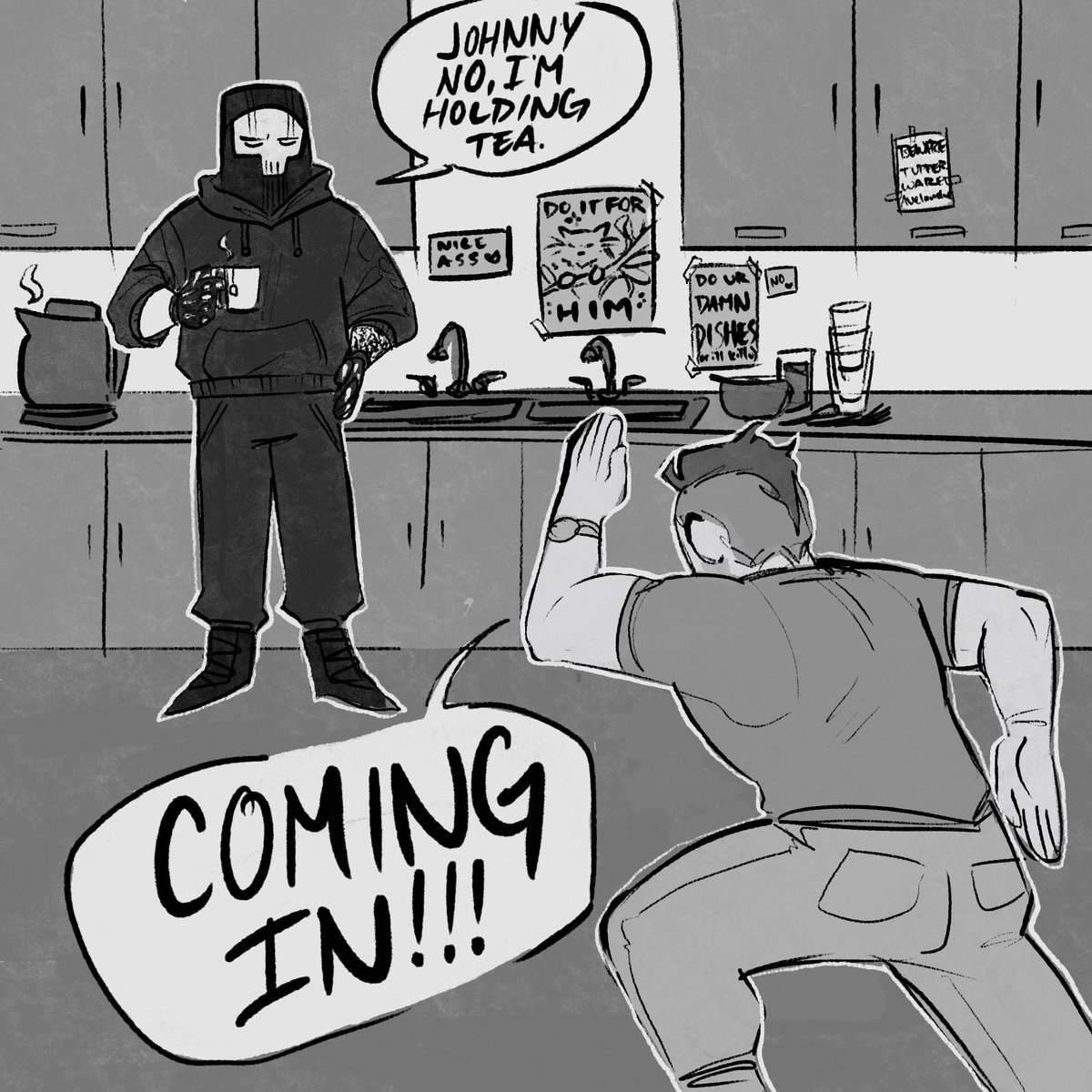 Apparently I have to do the b99 meme for every new fandom I join #GhostSoap #SimonGhostRiley #JohnSoapMacTavish #MWII