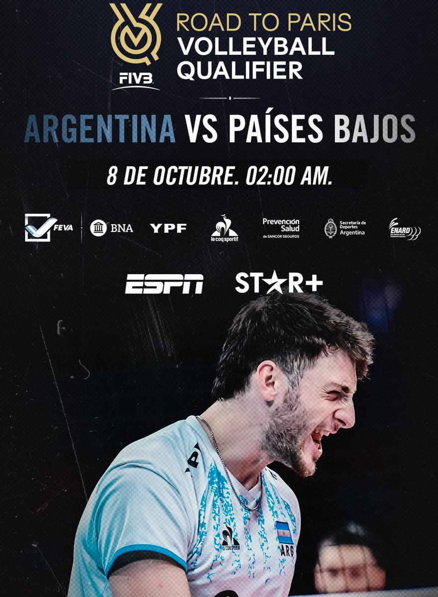 Voley_FeVA's tweet photo. Argentina cerrará su participación en el Preolímpico este domingo 🇦🇷💪

✔️ Será desde las 2AM ante Países Bajos 🇳🇱

✔️Mirá el partido en vivo por ESPN y STAR + 

#VamosArgentina🇦🇷 https://t.co/gRbymEeprd