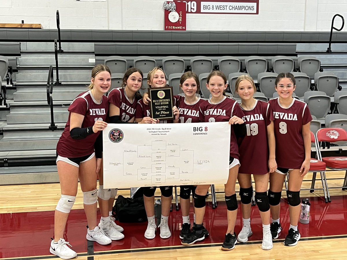 Great day for NMS Volleyball! Both 7th and 8th grade teams took 1st place in the Big 8 West Conference Tournaments! Way to go ladies! #tigerpride <a href="/Nevada_Schools/">Nevada R5 Schools</a>