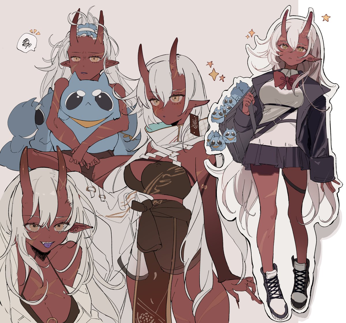 yoclesh's tweet photo. a few sides of your stinky oni ☺️ #akumillust
🎨: #colordifference https://t.co/sOkjDFHgVH
