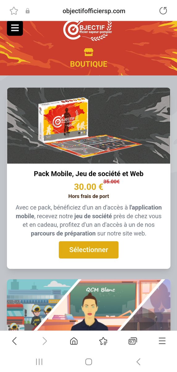 L'application objectifofficiersp est uniquement accessible sur objectifofficiersp.com
