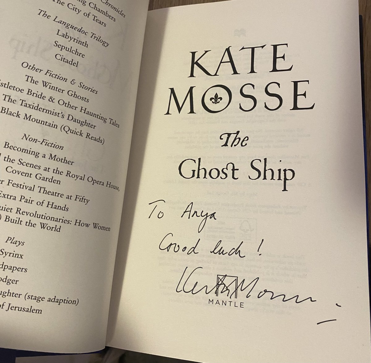 Lovely afternoon listening to @katemosse talk about The Ghost Ship. First author talk for my 17-year old who was thoroughly inspired and loved hearing about the history of the Huguenots from whom we get our name #SouthAfrica