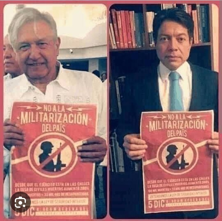 martyngutierrez's tweet photo. @El_Universal_Mx Y éstos decían no a la militarización, ya ven como los engañan con sus narrativas, las empiezan a construir hasta q la gente cree en sus mentiras; pero no así entienden, les creen ciegamente aunque se los esté llevando la fregada y aún así, en el suelo, les siguen creyendo 🙄 https://t.co/hb0L8D33L6
