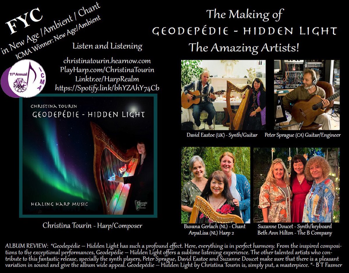 I am so full of gratitude for these amazing friends and musicians to be part of this long awaited album - Hidden Light - As Above So Below. Thank you for the years we have worked together to create such amazing music! #buvanagerlach #arpalisa  #suzannedoucet  #newage #newagemusic