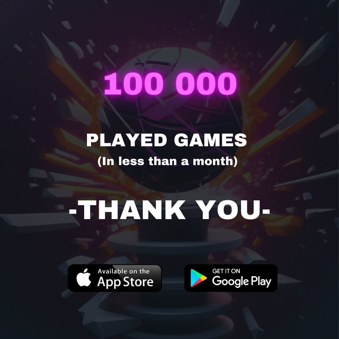 100 000 played games, incredible thanks for your commitment 🔥💜