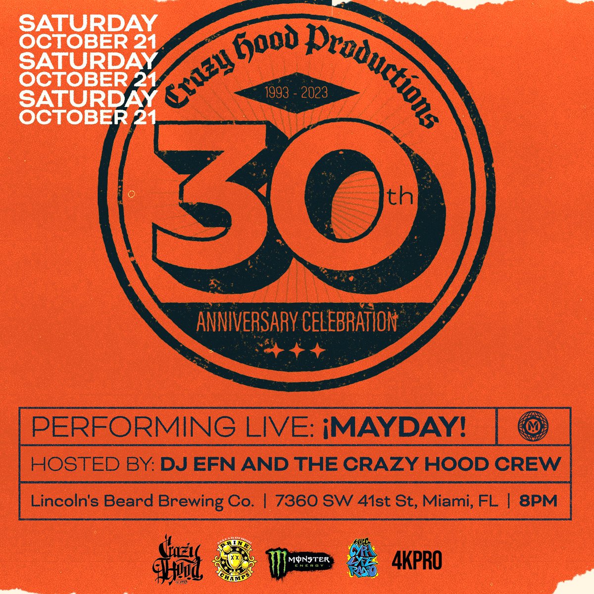 Save the date!!! My crew is celebrating 30 years of brotherhood and Hip Hop!