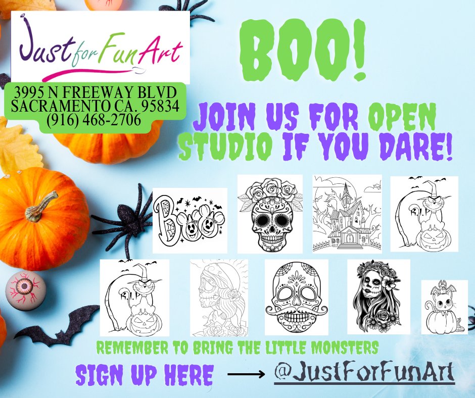 6Nidah's tweet photo. BOO! Join Us If You Dare
https://t.co/M7IWd5mt2j
#justforfunart #thingstodowithkidsinsacramento https://t.co/vPbGBK7ptD
