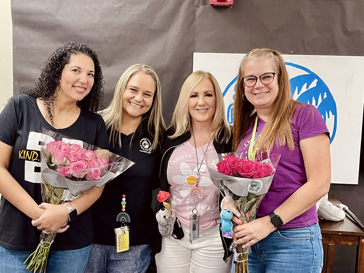 Silver Palms’ Kindness Crew celebrates our teacher and employee of the year!! ❤️Mrs. Smith and Mrs. Hernandez!! <a href="/ShearerSPE/">Irina Shearer</a> <a href="/SPE_PTA/">Silver Palms PTA</a> <a href="/browardschools/">Broward County Public Schools</a>