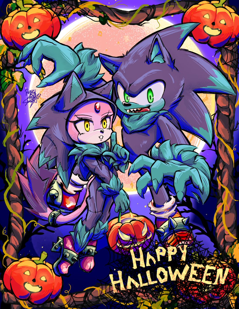 rfts10919's tweet photo. Matching Halloween outfits? 🎃🦇

#Sonaze #blazethecat #SonicTheHedgehog #Halloween2023 https://t.co/QKKBdDfzyd