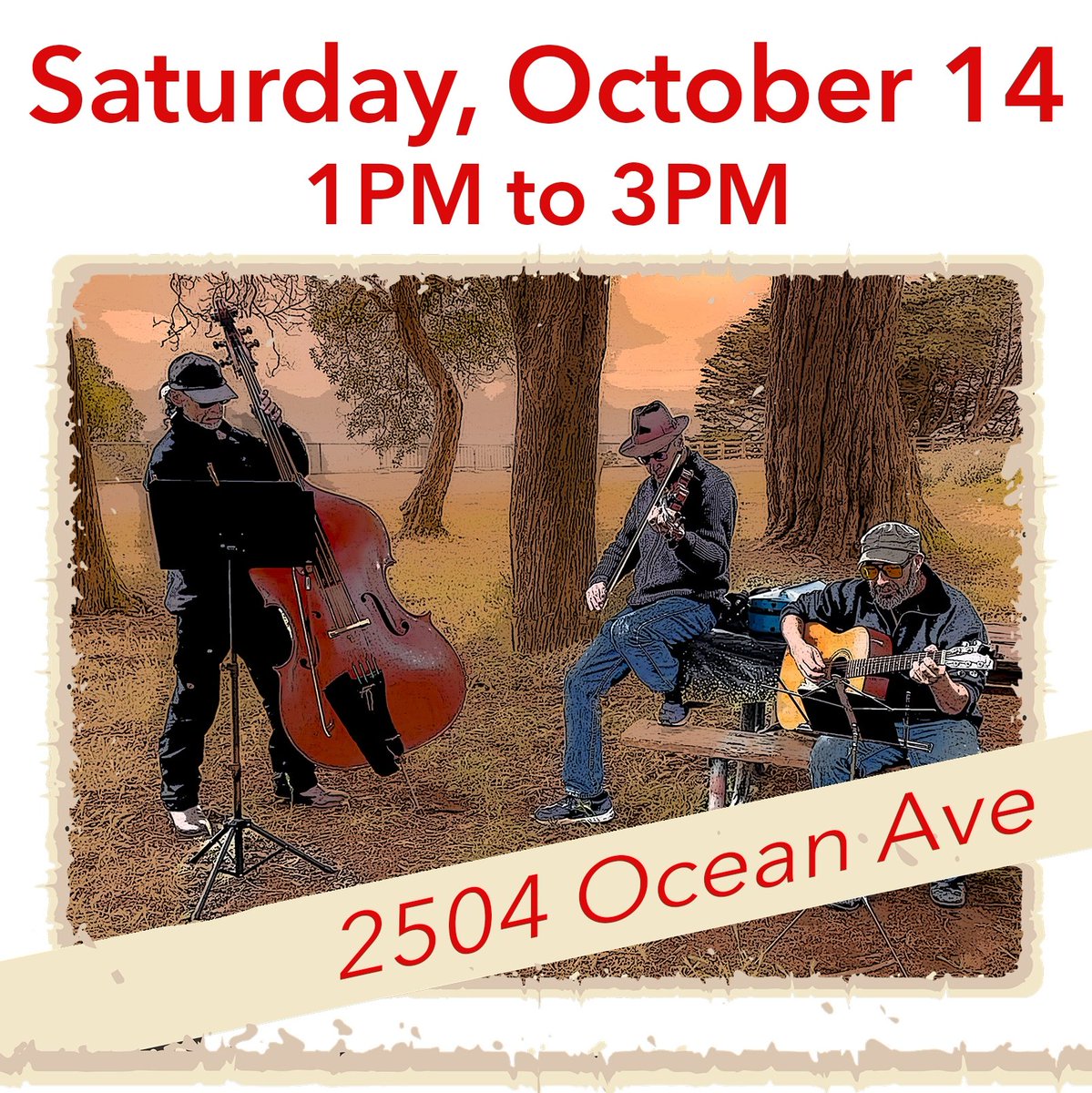 String Band! October 14th from 1-3! Enjoy some free live music on a beautiful SF Friday at Lakeside Landing! ⁠
⁠
The Friends of Lakeside Village were awarded an Avenue Greenlight Grant to bring people together, support local art, and create fun events!