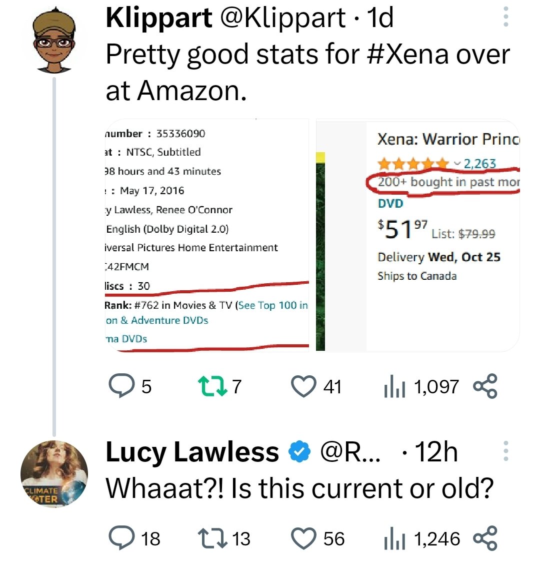 XenaWatch's tweet image. For a show that ended in 2001. Maybe someday @peacock @UniversalTV will listen to us that there's interest in a #XenaRevival movie? 
@Razzar #OneLastRide