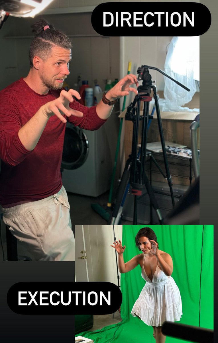 Phil_Flock's tweet photo. Me directing a horror film 😂 #greenscreen 
@normallie https://t.co/bJxRu5vehn