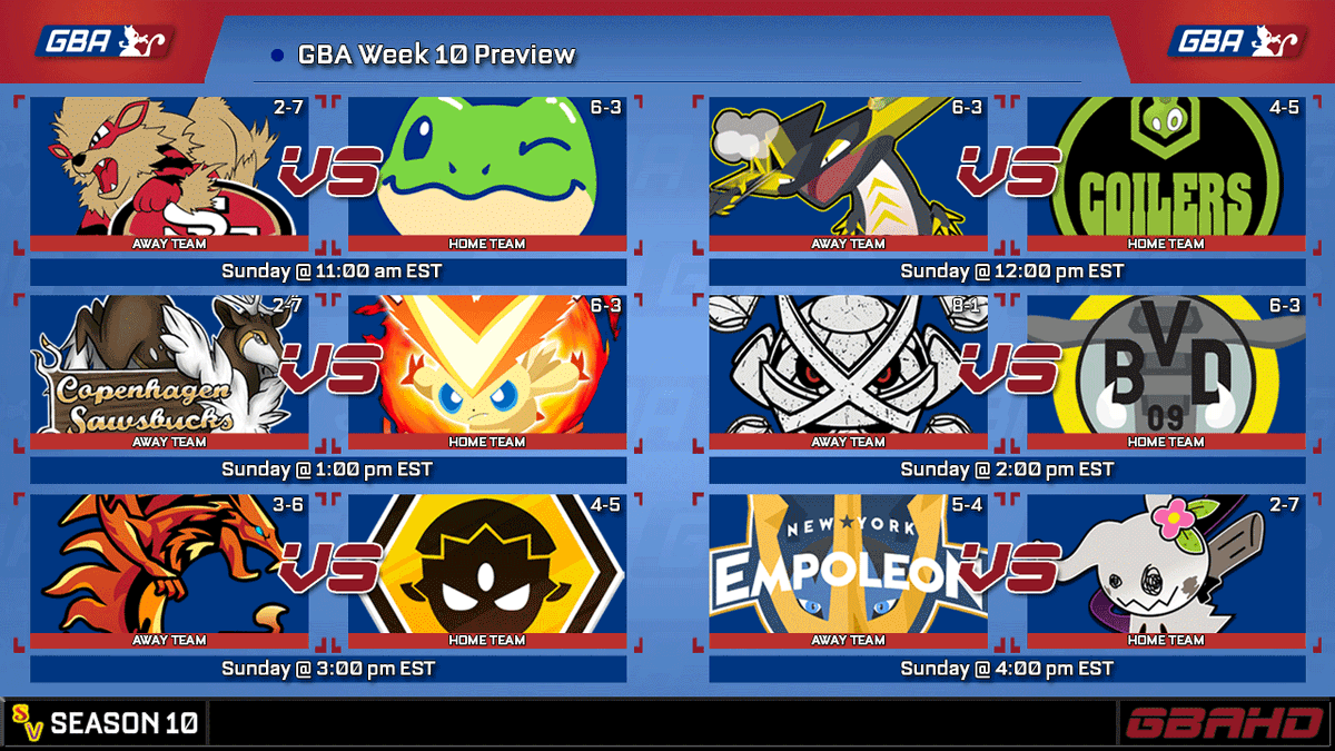 The FINAL WEEK of GBA Season 10 has arrived... Make sure to check out today's battles on our coaches' channels! Onward to Playoffs 🔥🏆