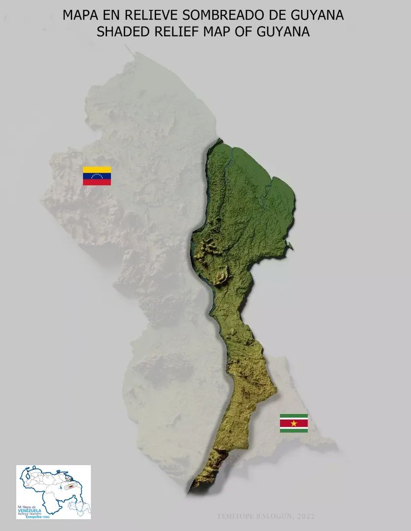 Comparte el Mapa en relieve sombreado de la República Cooperativa de Guyana #7Oct #MiMapa 

Share the Cooperative Republic of Guyana shaded relief map #Esequibo #IsWeOwn #TigriIsVanSuriname