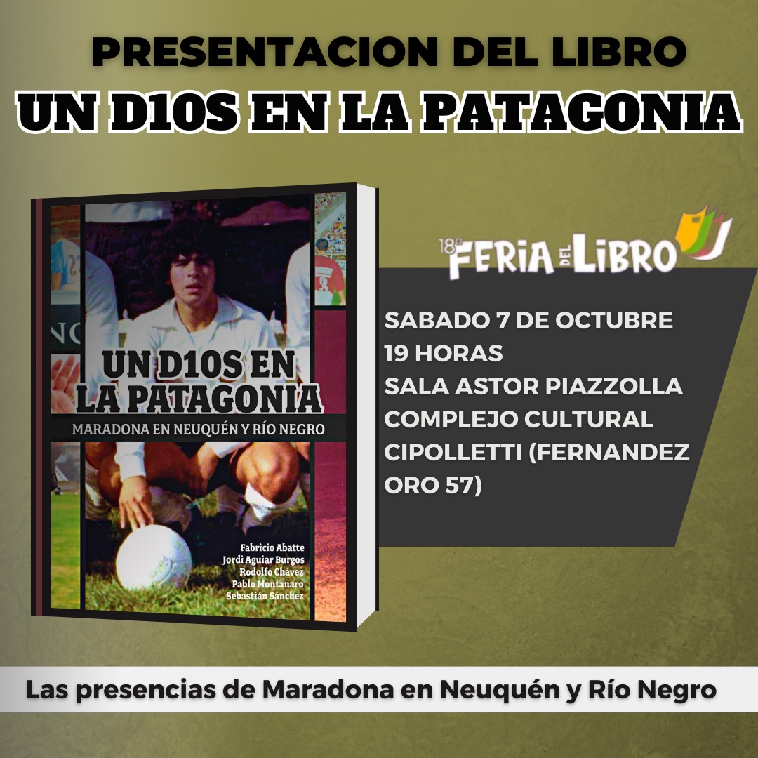 Estamos por entrar a la cancha con <a href="/d10senpatagonia/">D10S EN LA PATAGONIA</a> hoy sábado 7 de octubre a las 19 horas en el Complejo Cultural Cipolletti (Fernández Oro 57) en la Feria del Libro de Cipolletti. Los y las esperamos.