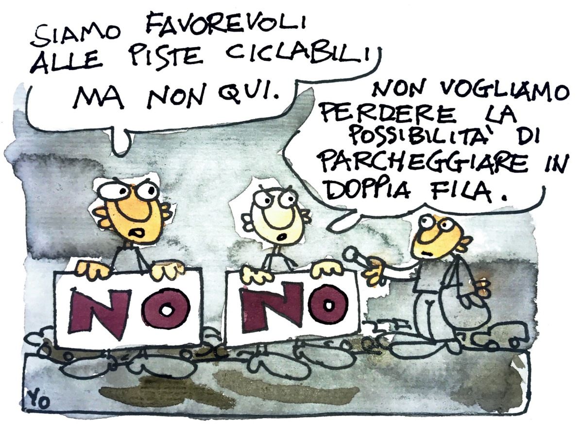benzinazero's tweet photo. Molte piste ciclabili non tolgono posti auto ma impediscono la *doppia fila*: per questo molti cittadini, commercianti e politici, in mala fede, si lamentano https://t.co/G2qPOKU0fd https://t.co/xdHHbWvwgh