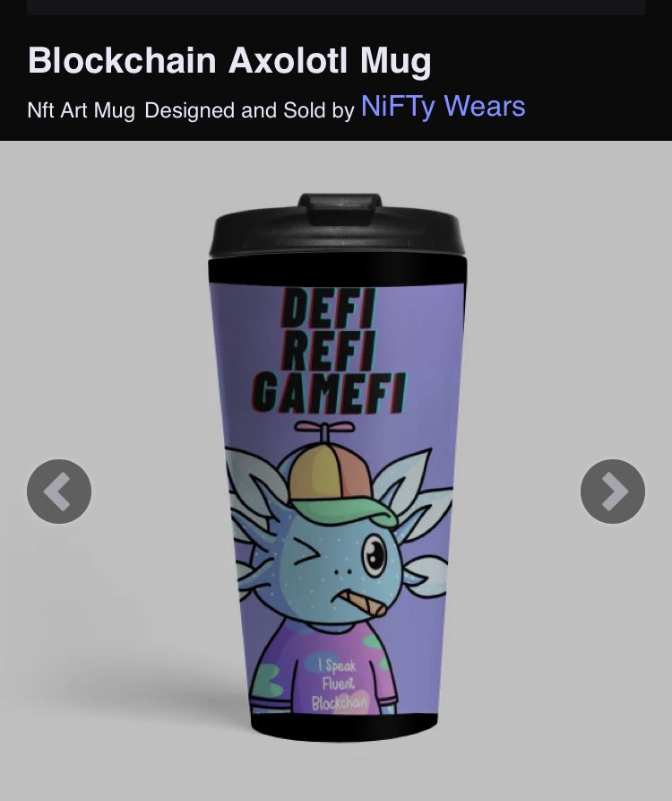 Sahat_Votan's tweet photo. Whether it’s #DeFi, #ReFi, #GameFi or all of the above, show your love for the blockchain with this refined little axolotl.
Whether it’s wall art, women’s & men’s apparel, stickers, mugs and more, NiFTy Wears got it.
#NFTCollection #CustomWears #ClothingBrand #clothingstore https://t.co/t1YXhBdL0C
