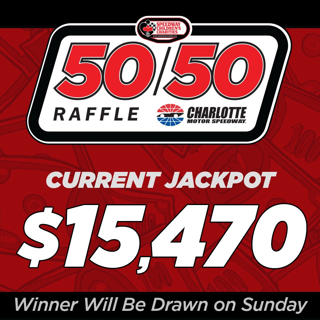 BIG (MONEY) NEWS! We've passed the $15,000 mark in our SCC 50/50 Raffle! Don't miss your chance to win big while helping kids in need! The winner will be drawn at the end of Stage Two of Sunday's NASCAR #BofAROVAL! #KidsWin // #NASCAR // #ROVAL