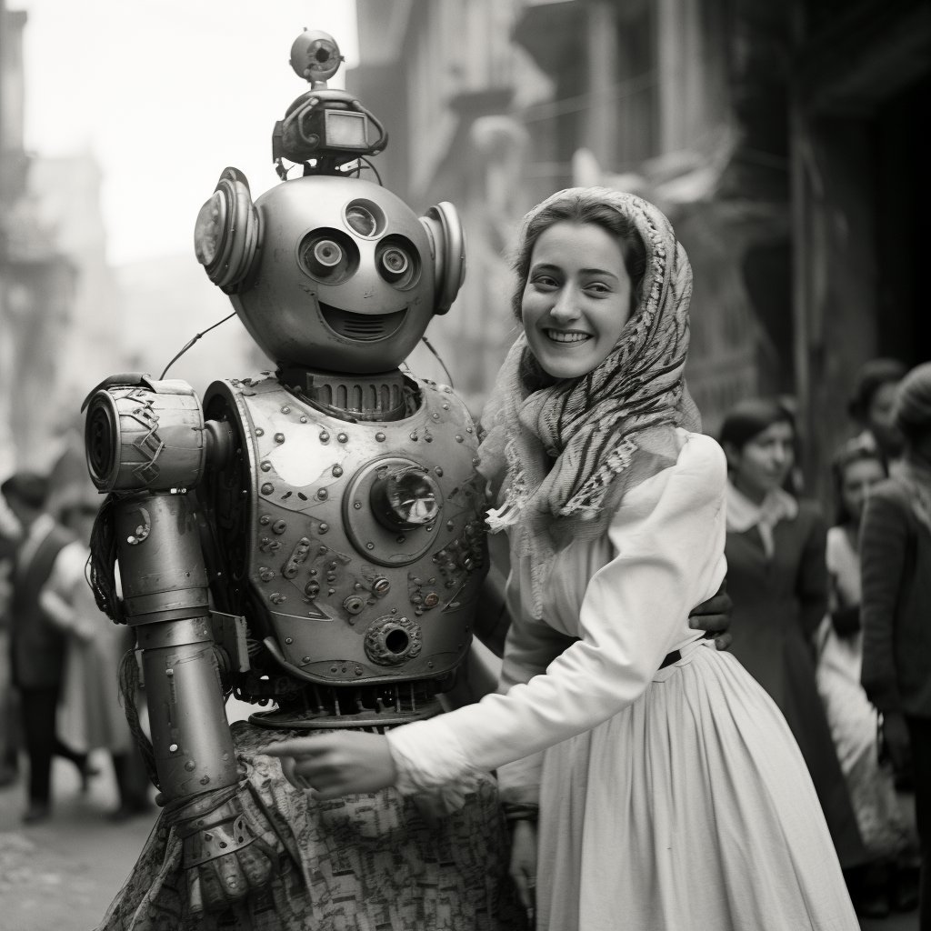 ungawebunga's tweet photo. Metropolis filmini izlemek için sırada bekleyen kız, basma fistan giydirilmiş Türk tipi Maschinenmensch ile fotoğraf çektiriyor. (İstanbul, 1927) https://t.co/33d7A6HlvF