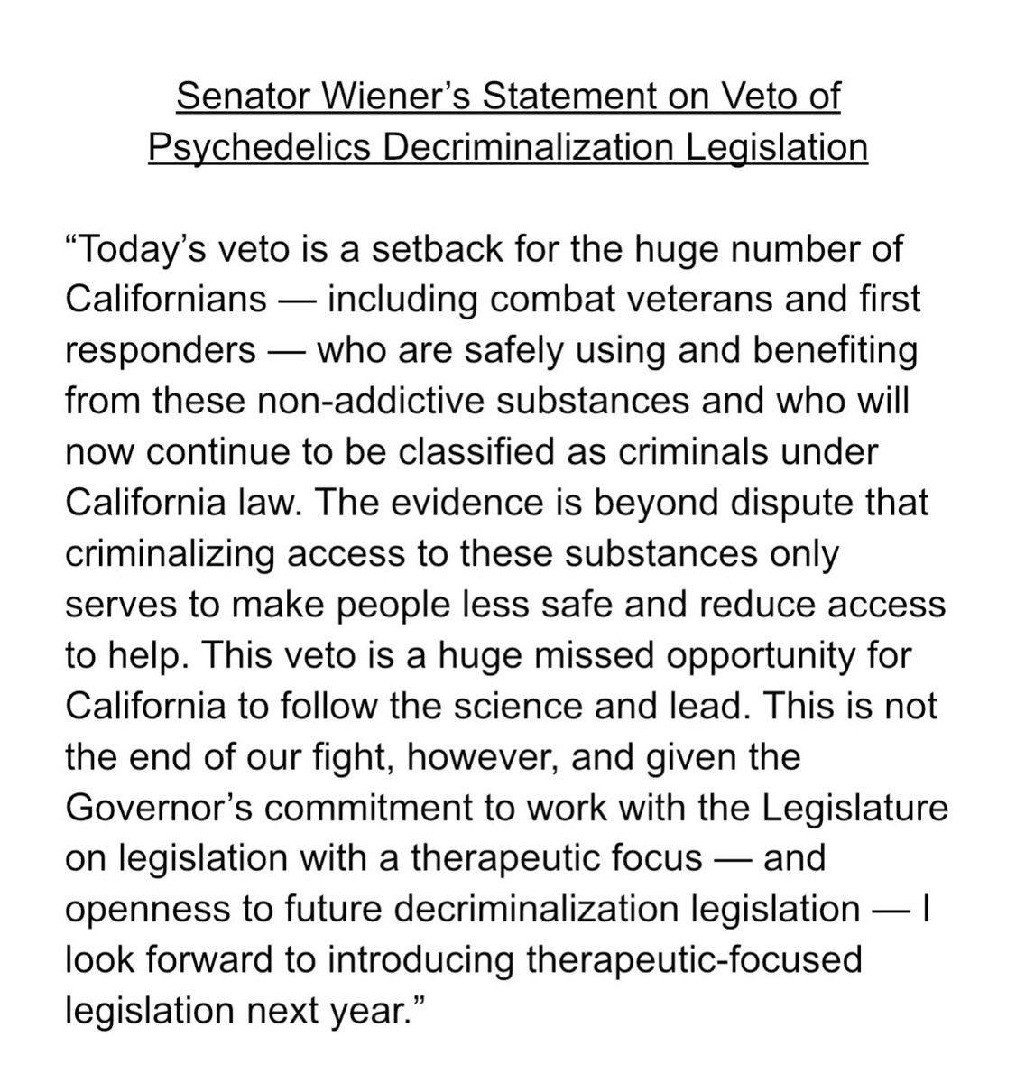 Senator Scott Wiener tweet media