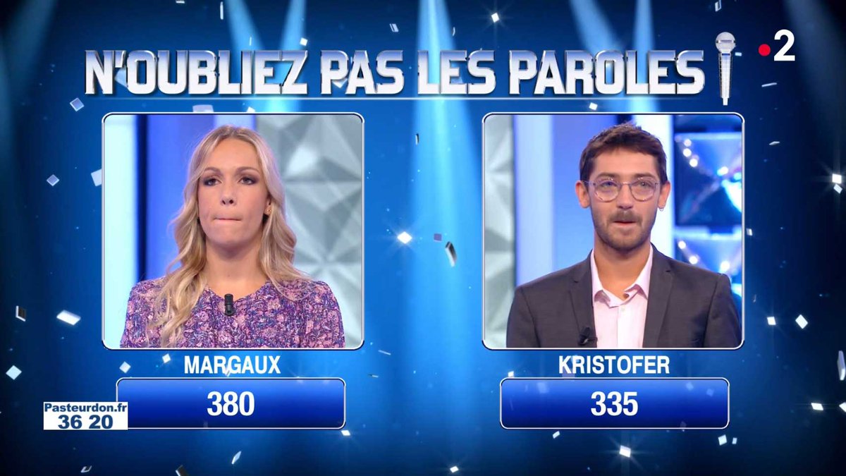 titi1960's tweet photo. #Fin des 1/2 finales des #Masters23 de #Noplp de @nagui du 07/10/23
#Margaux gagne le match retour et va en finale avec 81 000 € dans sa cagnotte
Tout de suite la finale #Margaux Vs #Jérémy sur @France2tv https://t.co/skZFxZFrfp