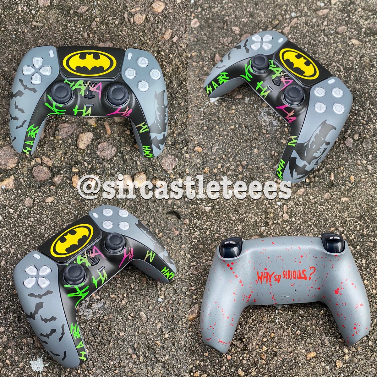 sircastleteees's tweet photo. Batman Vs Joker PS5 custom controller https://t.co/VP4moWrQmz