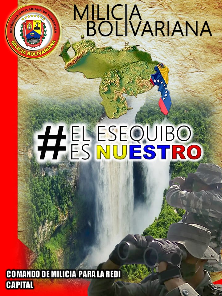 CM_REDICAPITAL's tweet photo. ¡El Sol de Venezuela nace en el Esequibo!
Desde el Comando de Milicia de la REDI Capital, defendemos nuestro Esequibo de manera inquebrantable para ejercer la integridad del territorio, que nos pertenece por derecho histórico.

#ElEsequiboEsNuestro
#ElEsequiboSeDefiende https://t.co/zAf7ESaSkp