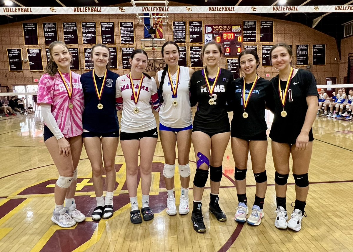 The All-Tournament Team <a href="/SalpointeVB/">Salpointe Volleyball</a> <a href="/Cienegagirlsvb/">Cienega Volleyball</a> <a href="/FWCabsSports/">FWCabsSports</a> <a href="/micamountain_vb/">Mica Mountain Volleyball</a> <a href="/CfhsVolley/">Foothills Volleyball</a> <a href="/HawksTvhs/">TVHSHawks</a> <a href="/MaranaWomen/">Marana Women’s Volleyball</a> <a href="/RinconHigh/">Rincon High School</a>