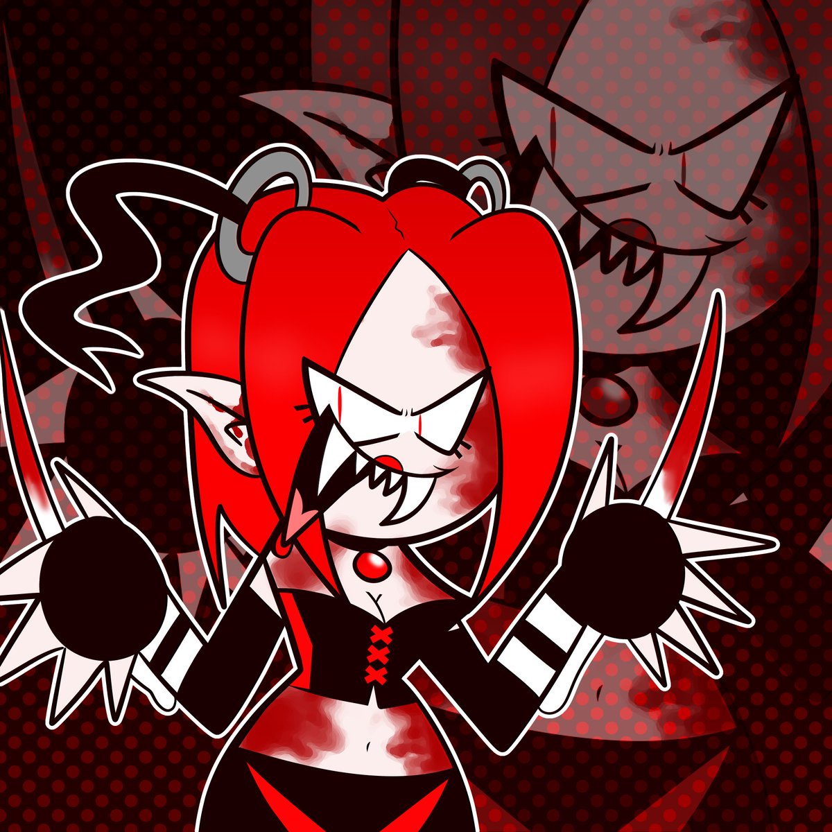 S'more BloodRayne stuff! Drew a lil sketch of Rayne on another layer while working on the last picture, and decided to finish it! ❤️🤘🤪🤘❤️ #digitalart #fanart #Chibi