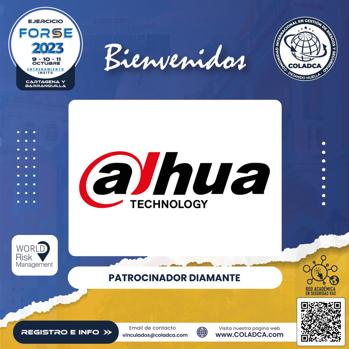 COLADCA's tweet photo. 📣 #FORSE2023 Damos una cordial Bienvenida a @DahuaHQ Technology Co LTD. #Patrocinador Diamante 💎 Toda una Experiencia #Presencial Inmersiva, #EjercicioAcadémico y Entrenamiento #InSitu con #CalidadQ1 que es posible gracias a nuestros patrocinadores.
ℹ️ https://t.co/Wz9CARPIqu https://t.co/WIyG0meuyq