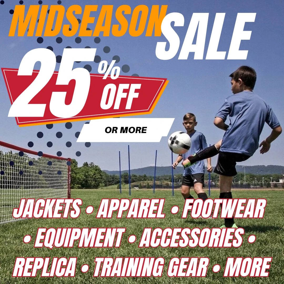 EwingSports1982's tweet photo. 💥 25% OFF MID-SEASON SALE💥
Save BIG on almost everything, online:
https://t.co/YM9iFfboiI

Jackets, Apparel, Equipment and Accessories, Footwear, Replica Jerseys, and more.

Stock up now and save!
Coach. Manage. Play. #Better

#storewidesale #soccer #shopsmall... https://t.co/dJ5xUnXMPH