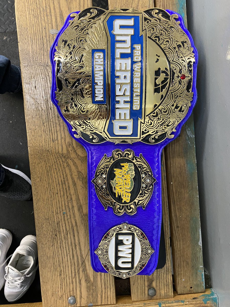 We are super excited to show off our brand new PWU Championship belt! Our champion Moon Miss will be defending it later tonight at @ECPWCanada against @Steentopia ! #maritimewrestling