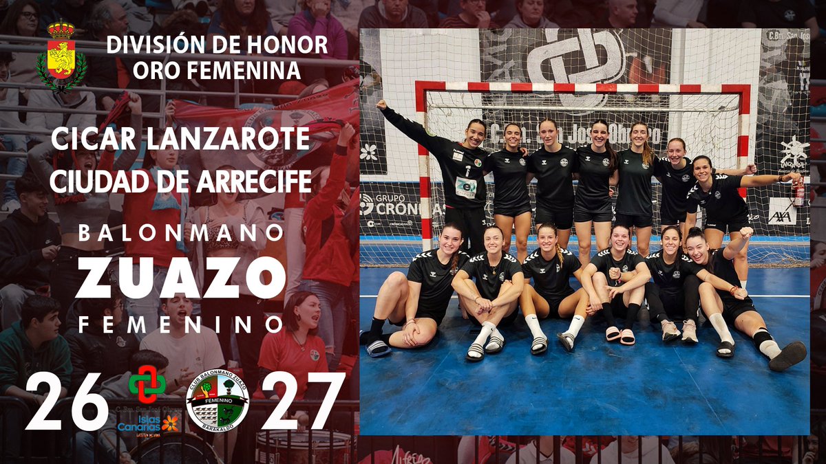 🏆 #DHOroFem J2
📌 Arrecife - Canarias
🆚️ <a href="/BMSanJoseObrero/">C.D.Balonmano San Jose Obrero</a> 26-27 <a href="/CbmZuazo/">Club Balonmano Zuazo</a>
🎙 Victoria muy trabajada de nuestras #GuerrerasZuazotarras ante un duro rival que nos hizo sudar hasta el final! Gran trabajo para ganar los primeros 2 puntos! 👏 #AupaNeskak
#VolvamosASoñar
#ZuazoGara